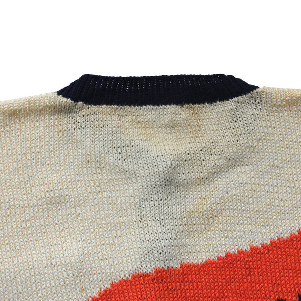 Cream navy gold button down