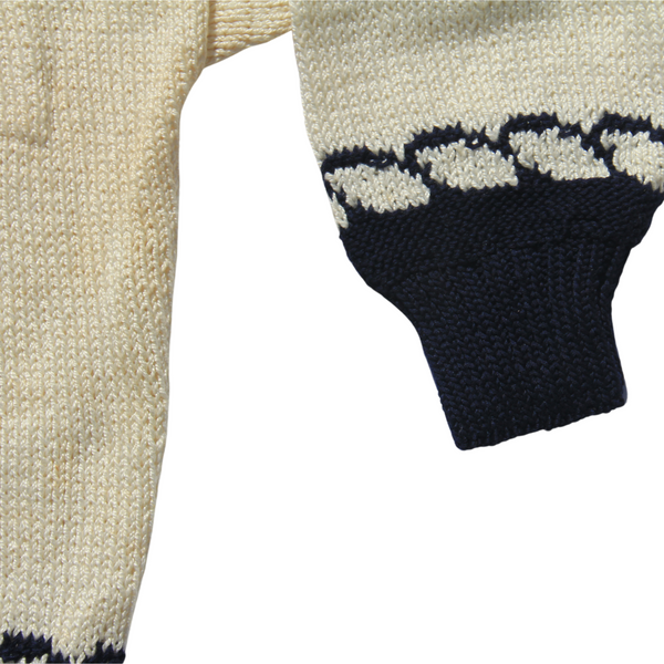 Cream navy gold button down