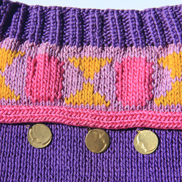 Purple coin pullover