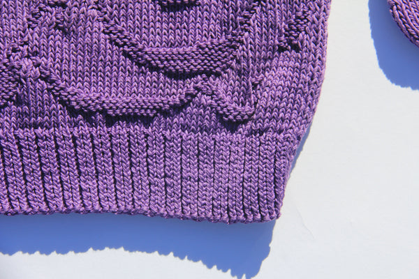 Purple tassle pullover