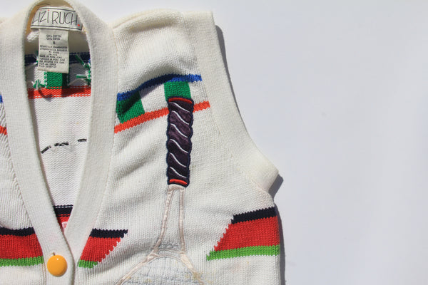White game set match sweater vest