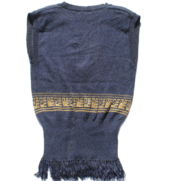 Blue gold v-neck and tube top co-ordinate