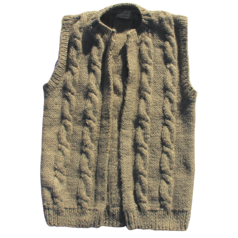 Brown cable sweater vest