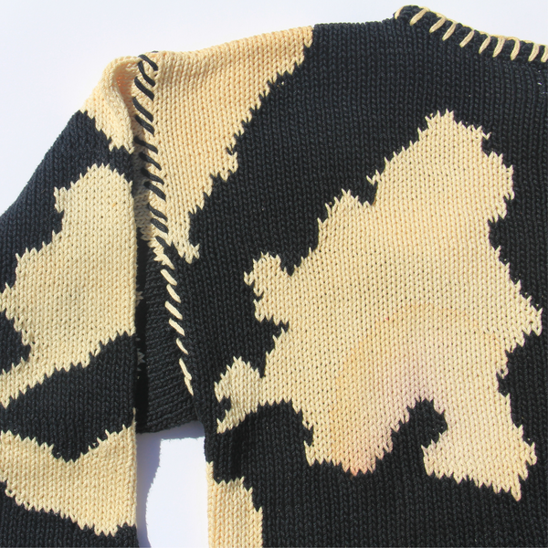 Cow pattern tassel pullover